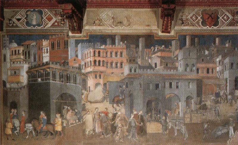 Ambrogio Lorenzetti Effects of Good Government in the City Norge oil painting art